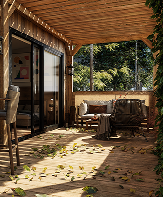 – BenRaff Studio Lodge bois foret terrasse benraff studio